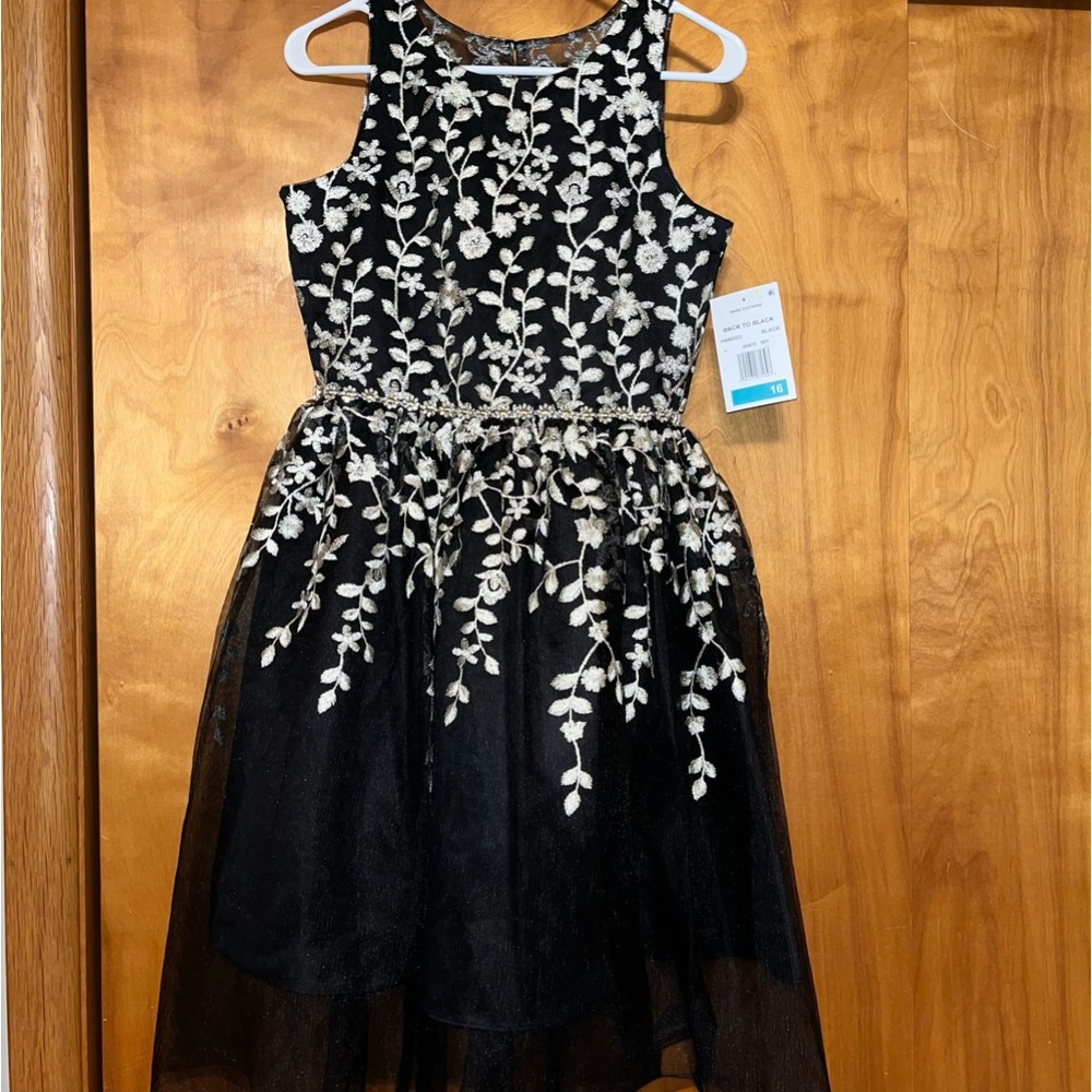 Rare Editions Little Girls Embroidered Illusion Dress